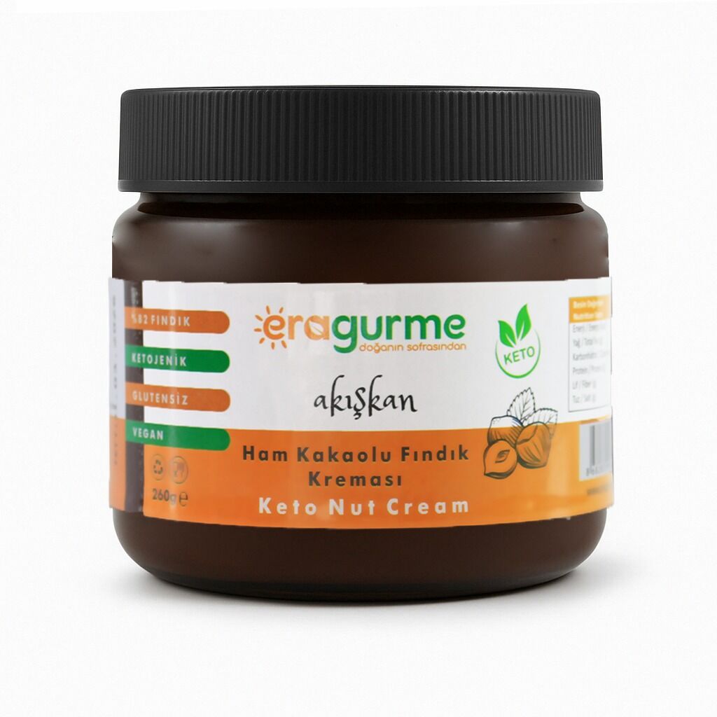 ERA Gurme Ham Kakaolu Akışkan (Smooth) Ketojenik Fındık Kreması 260 Gr