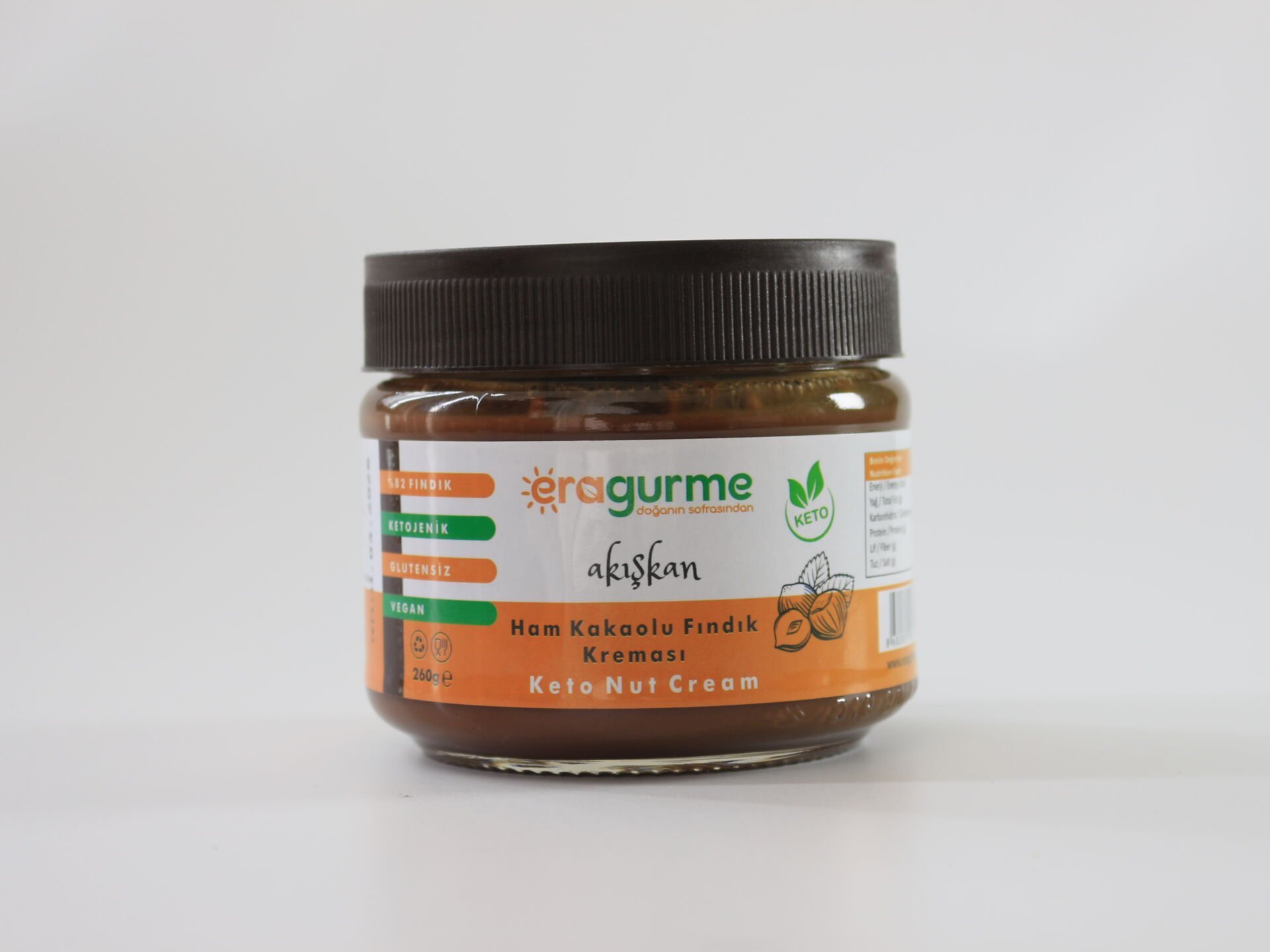 ERA Gurme Ham Kakaolu Akışkan (Smooth) Ketojenik Fındık Kreması 260 Gr