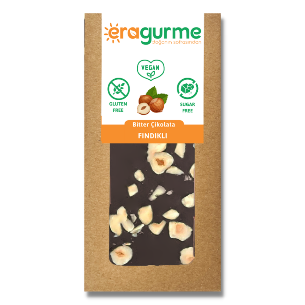 ERA Gurme Fındıklı Hurmalı Çikolata - Vegan & Şeker İlavesiz 100 g