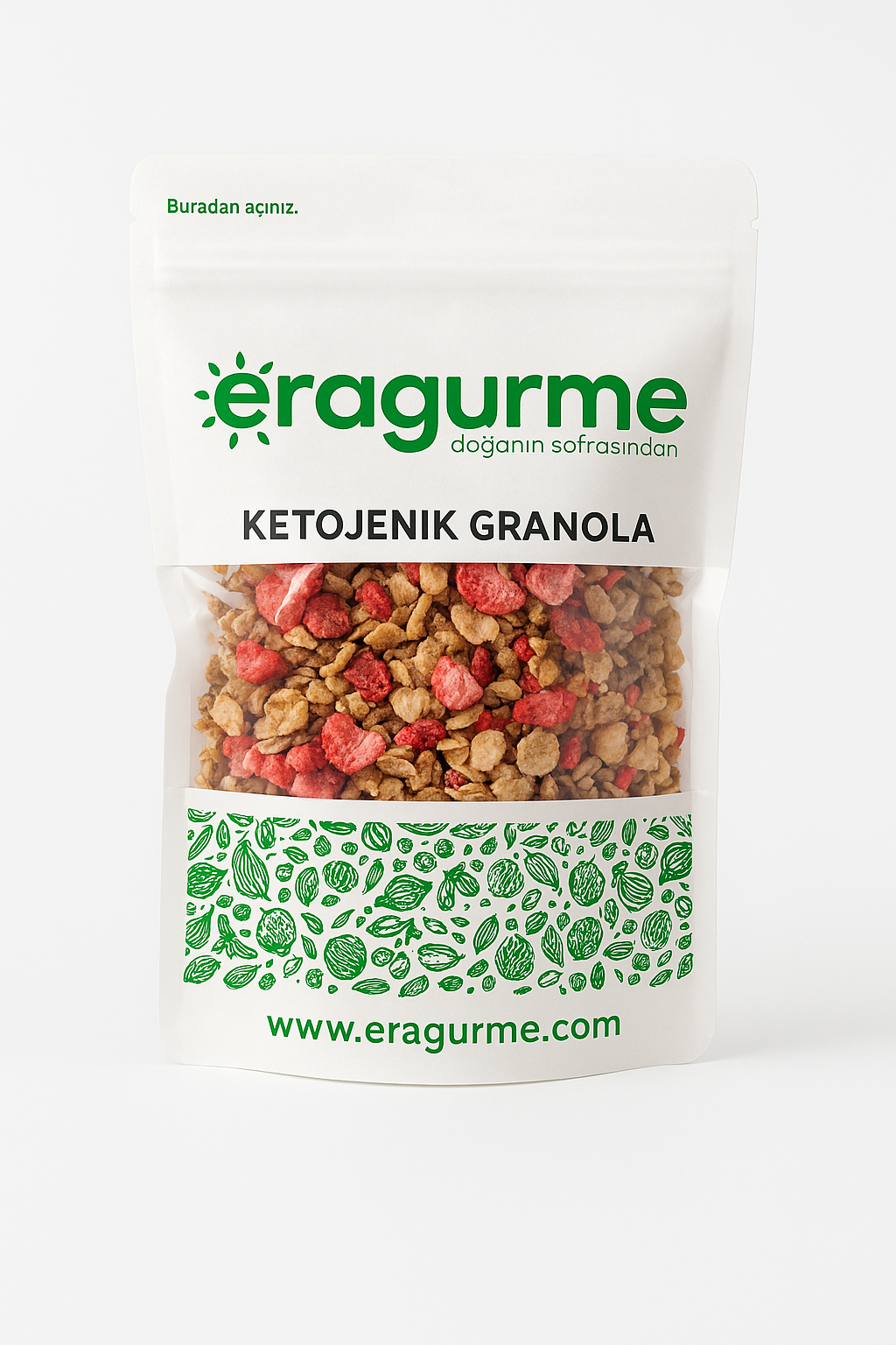ERA Gurme KETOJENİK Granola - Vegan, Glutensiz, Ketojenik - 350 g