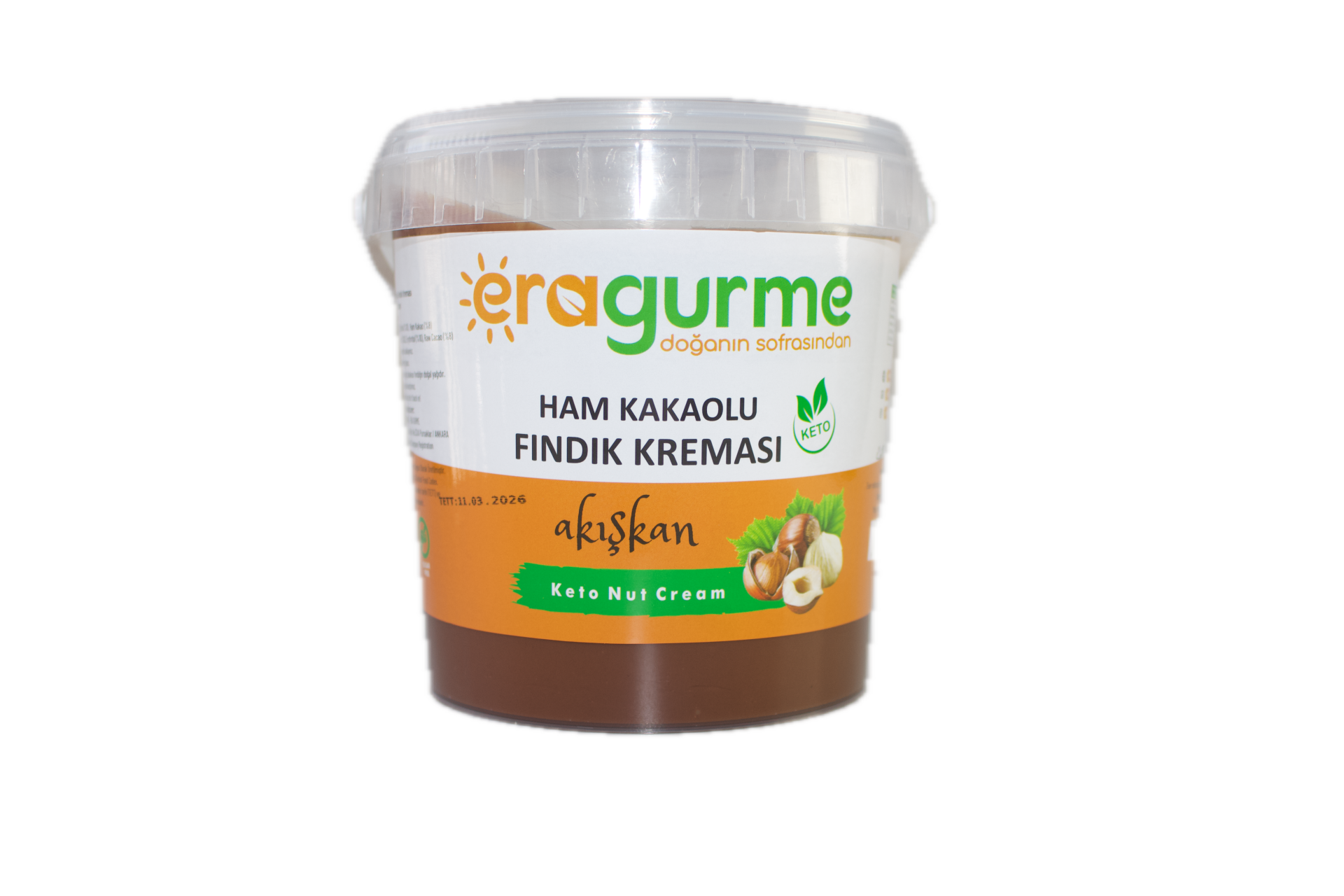 ERA Gurme Ham Kakaolu Akışkan (Smooth) Ketojenik Fındık Kreması -1 KG-